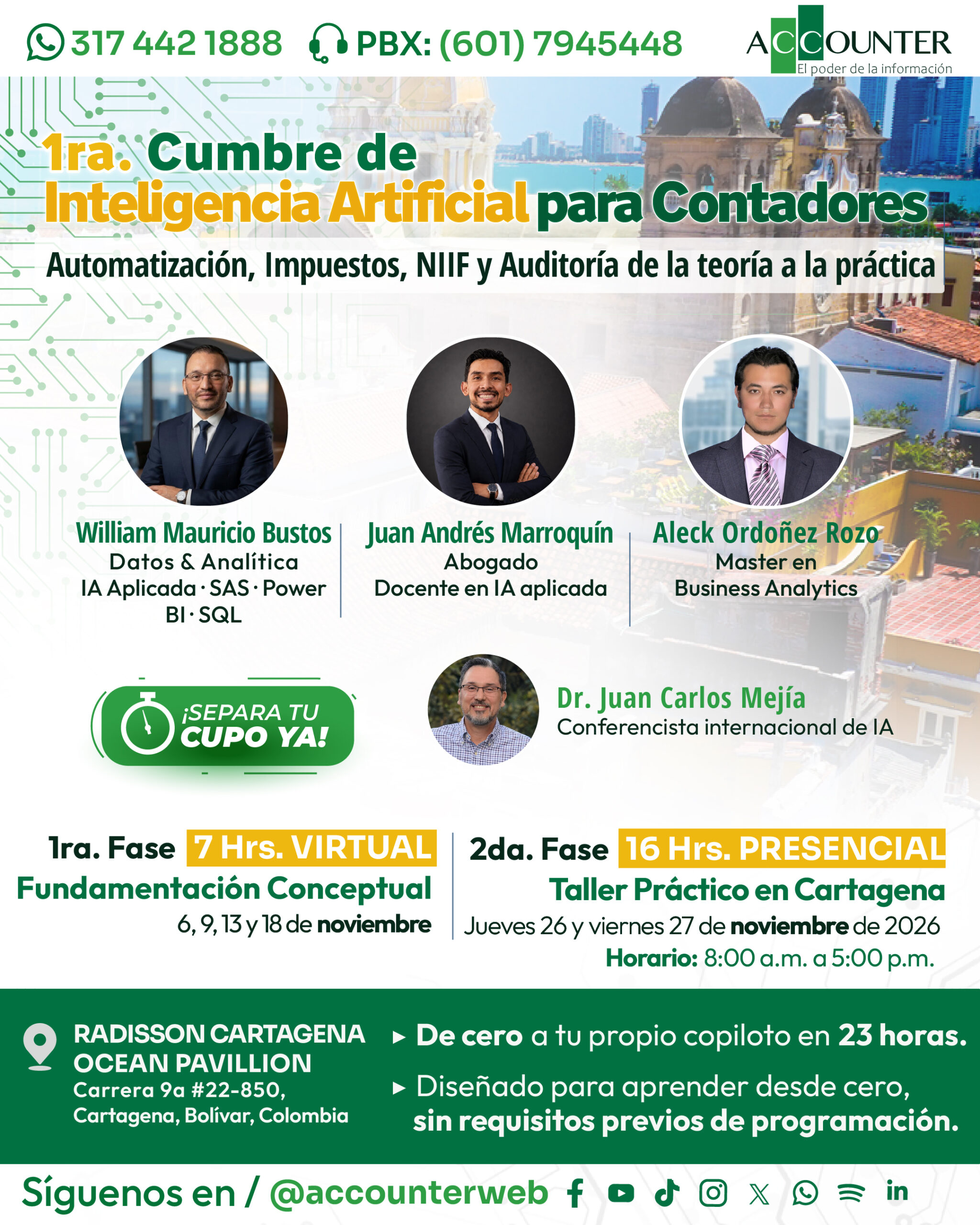 1ra. Cumbre de Inteligencia Artificial para Contadores - 23 horas/ 2 Fases ¡Cupos limitados!