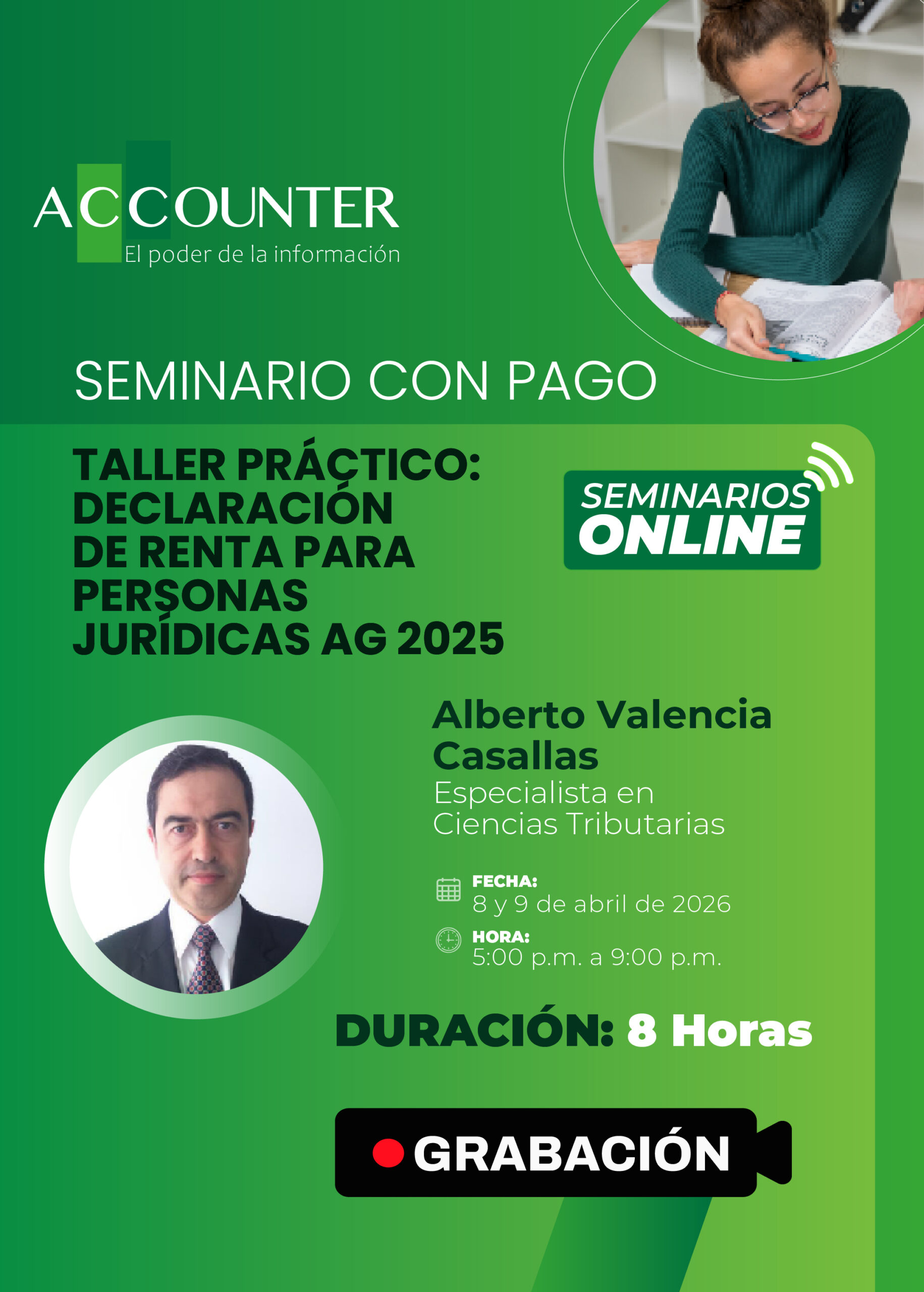 Taller Declaración de renta para personas jurídicas AG 2025 del 8 y 9 de abril del 2026