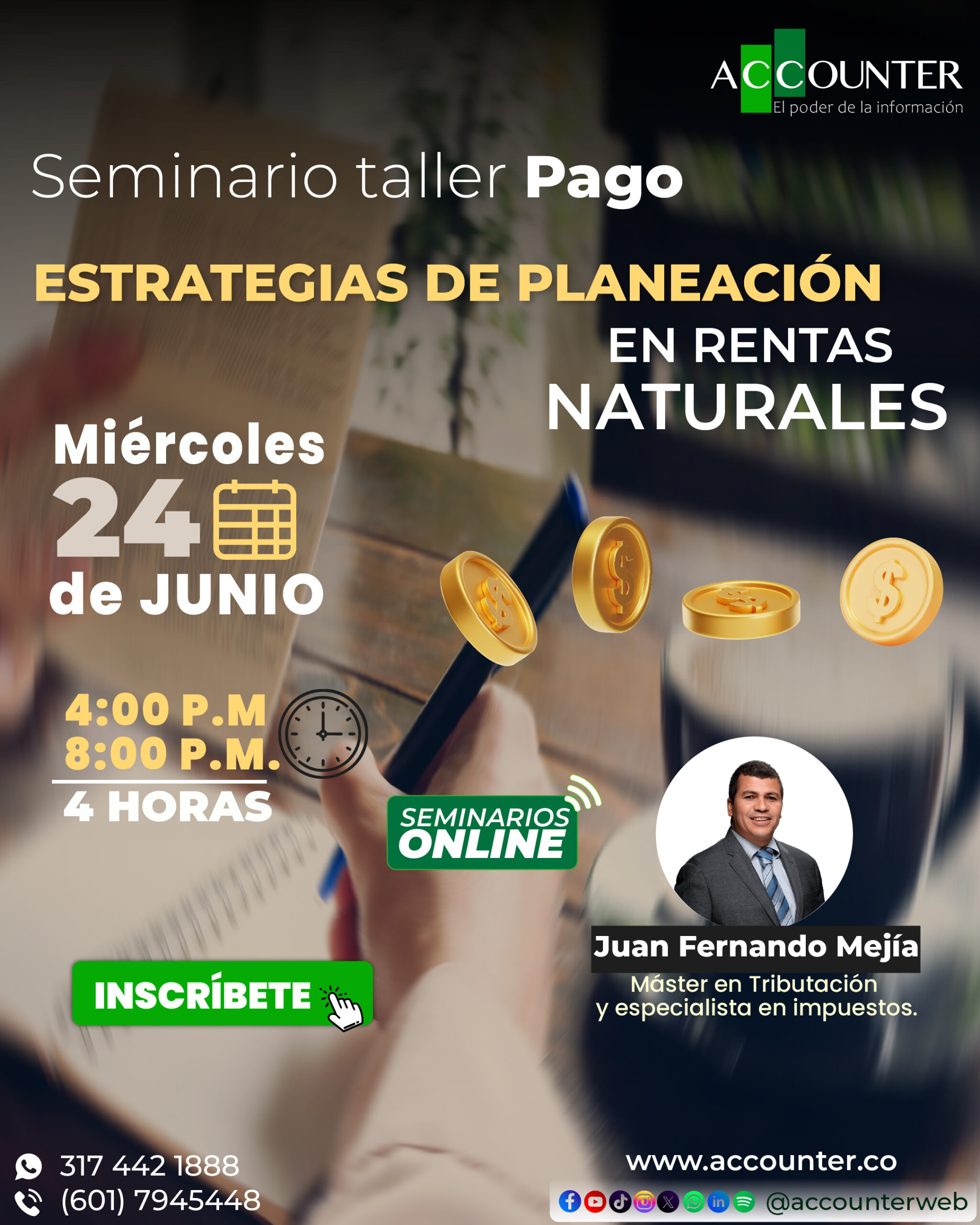 Seminario taller: Estrategias de Planeación en Rentas Naturales -  Afiliado