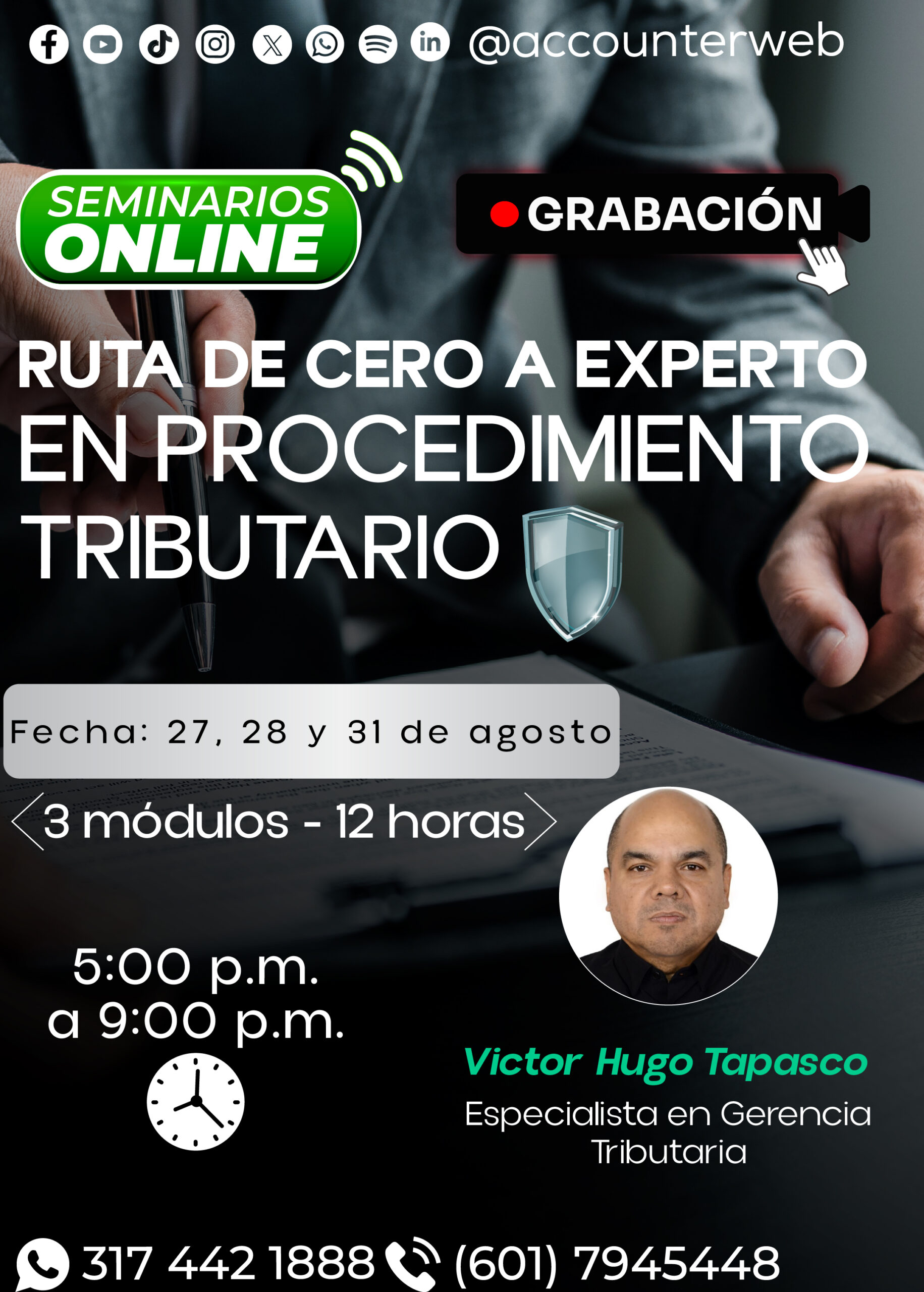 Ruta de Cero a Experto en Procedimiento Tributario del 27 al 31 de agosto